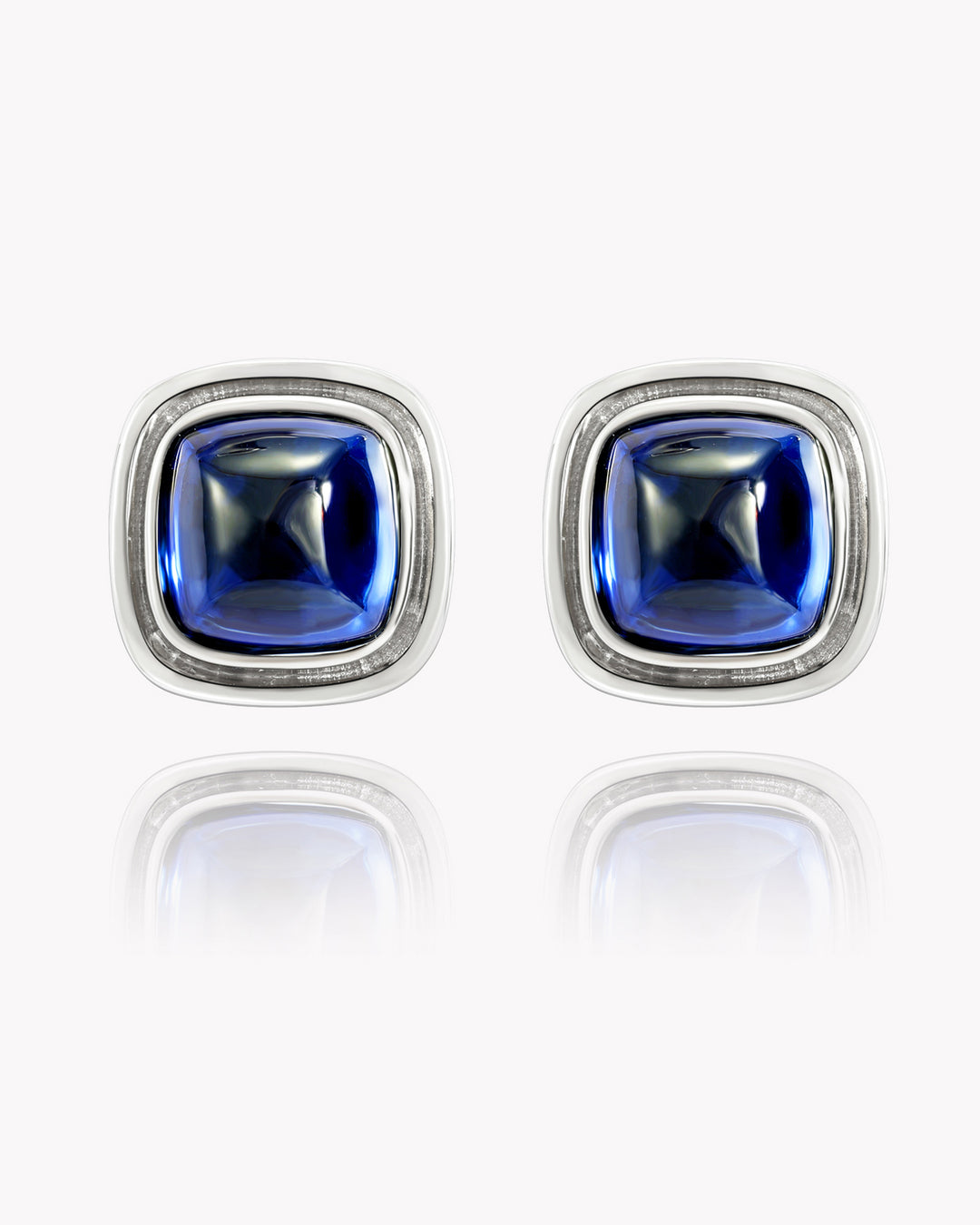 Classic Sugarloaf Cut Sapphire Earrings