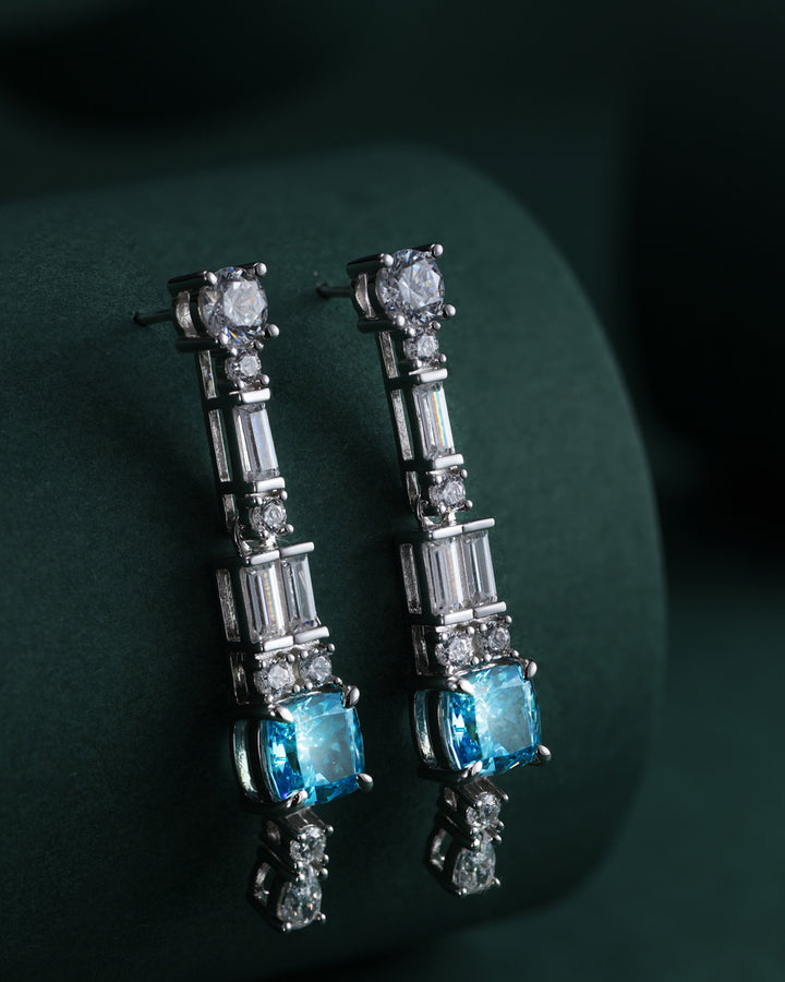 Blue Diamond Harmony Drop Earrings