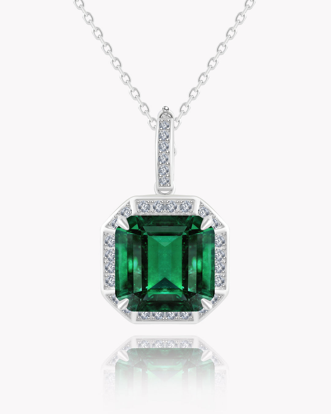 Classic Asscher Cut Emerald Pendant