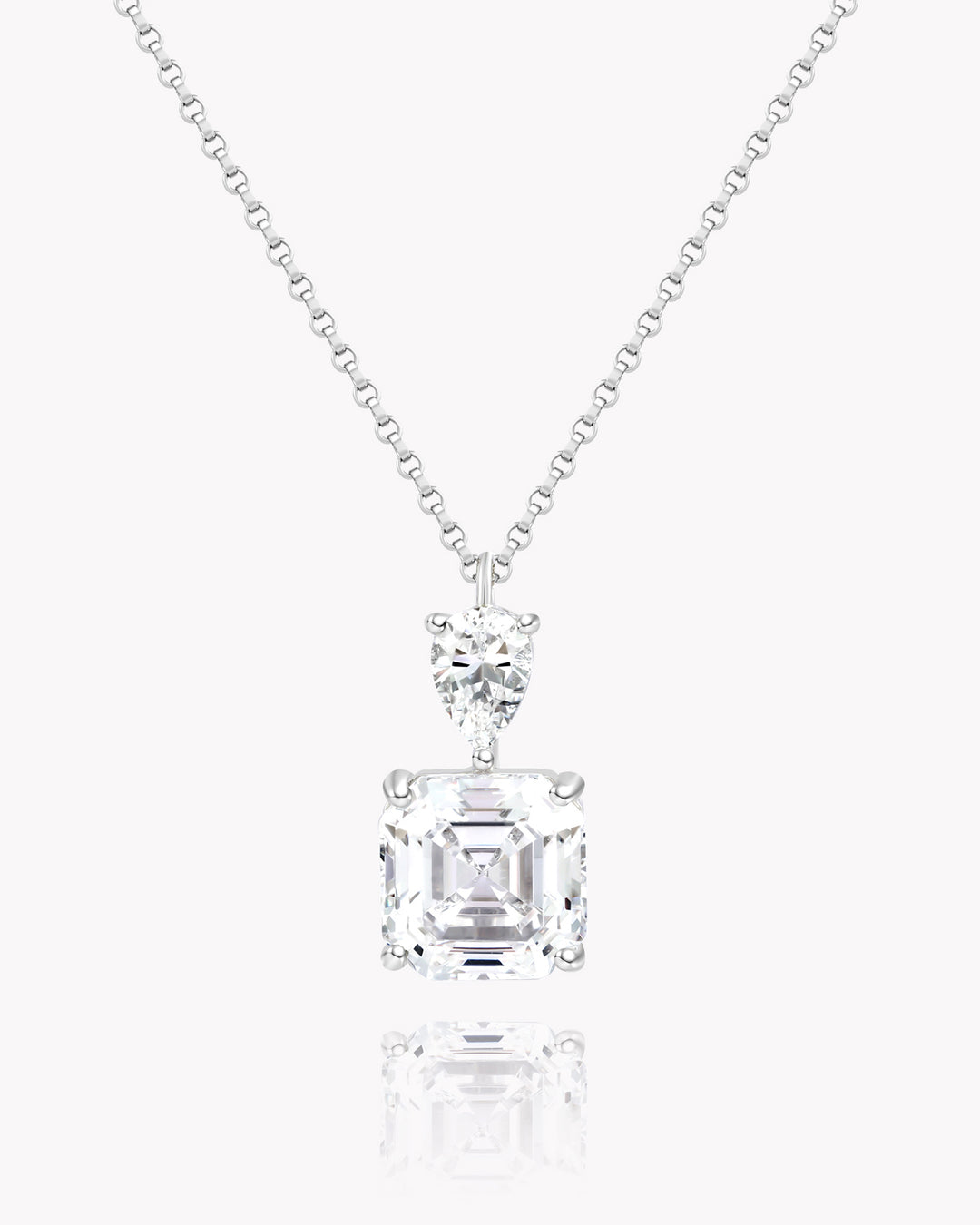 Asscher Cut White Diamond Pendant