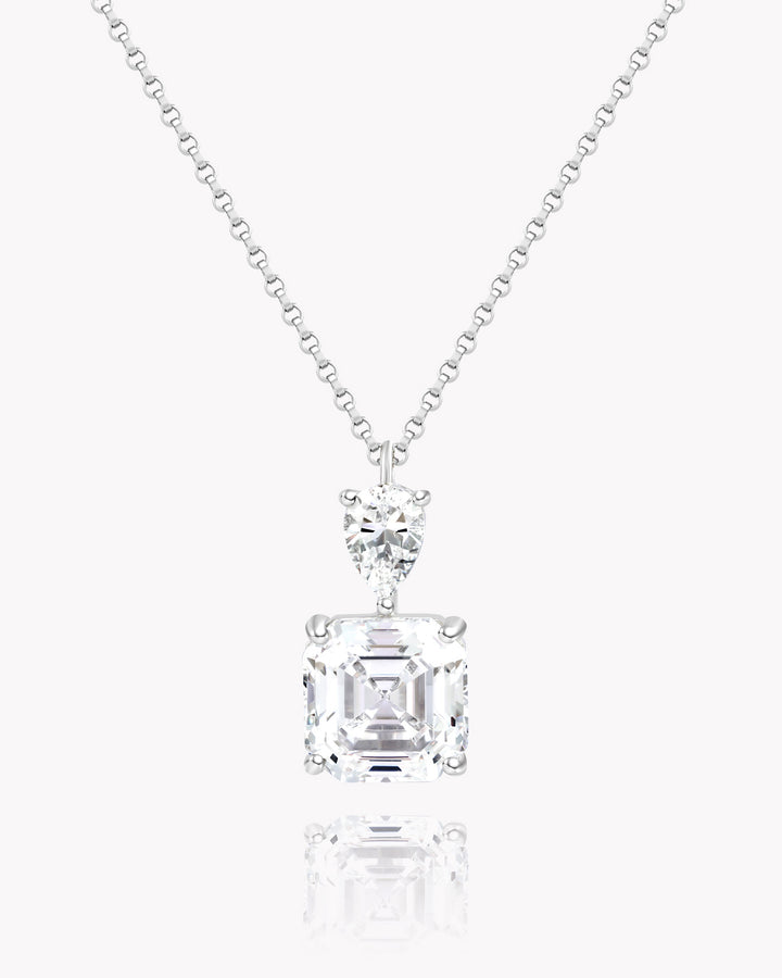 Asscher Cut White Diamond Pendant