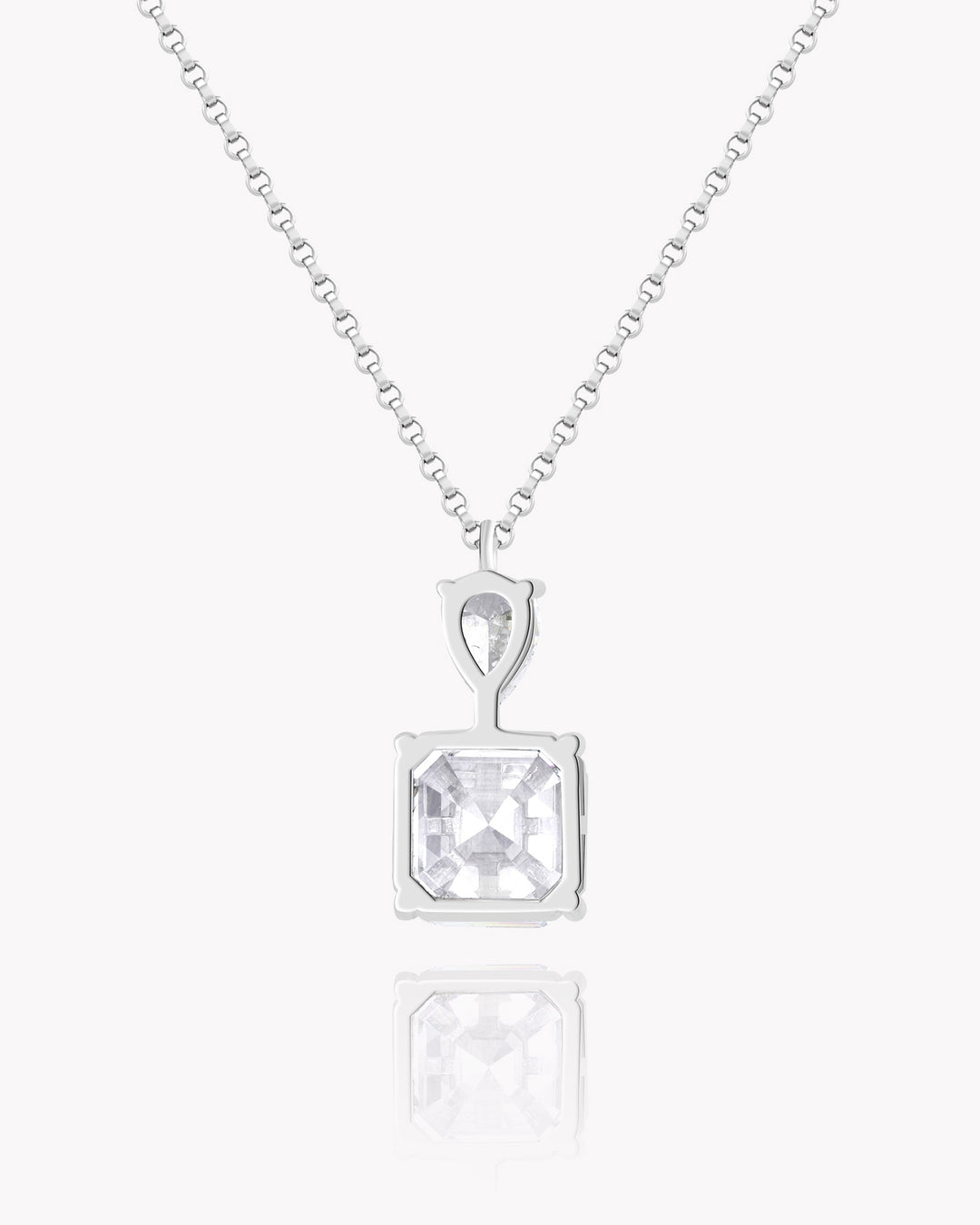 Asscher Cut White Diamond Pendant