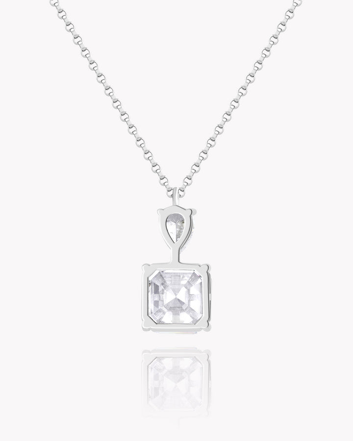 Asscher Cut White Diamond Pendant