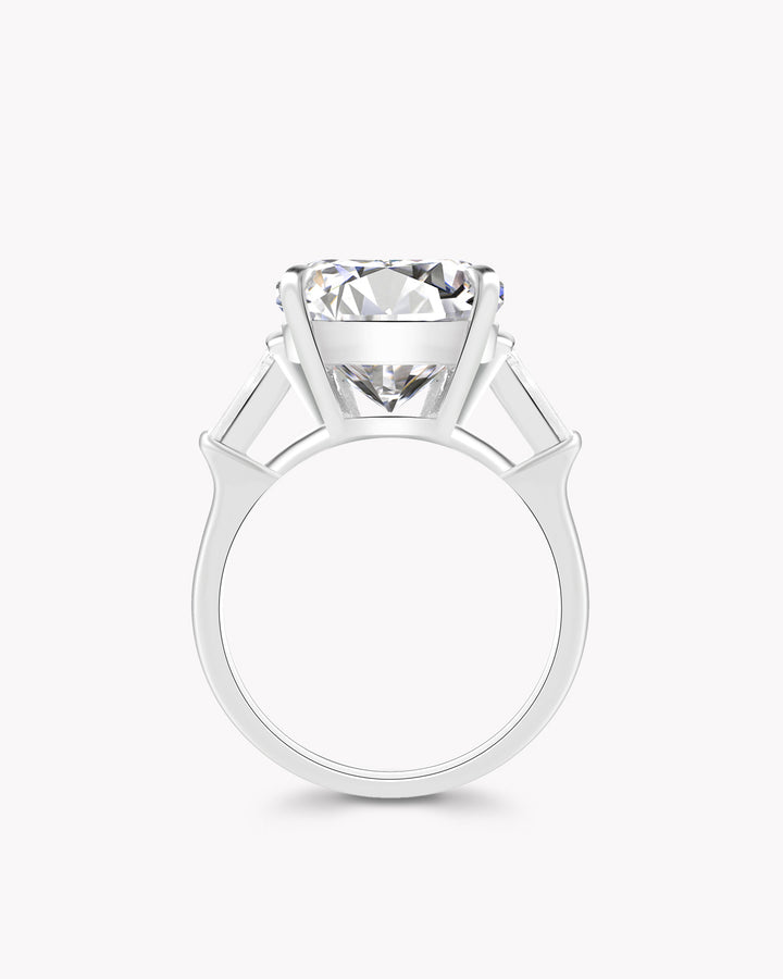 Classic Emerald Cut Diamond Ring with Side Stones