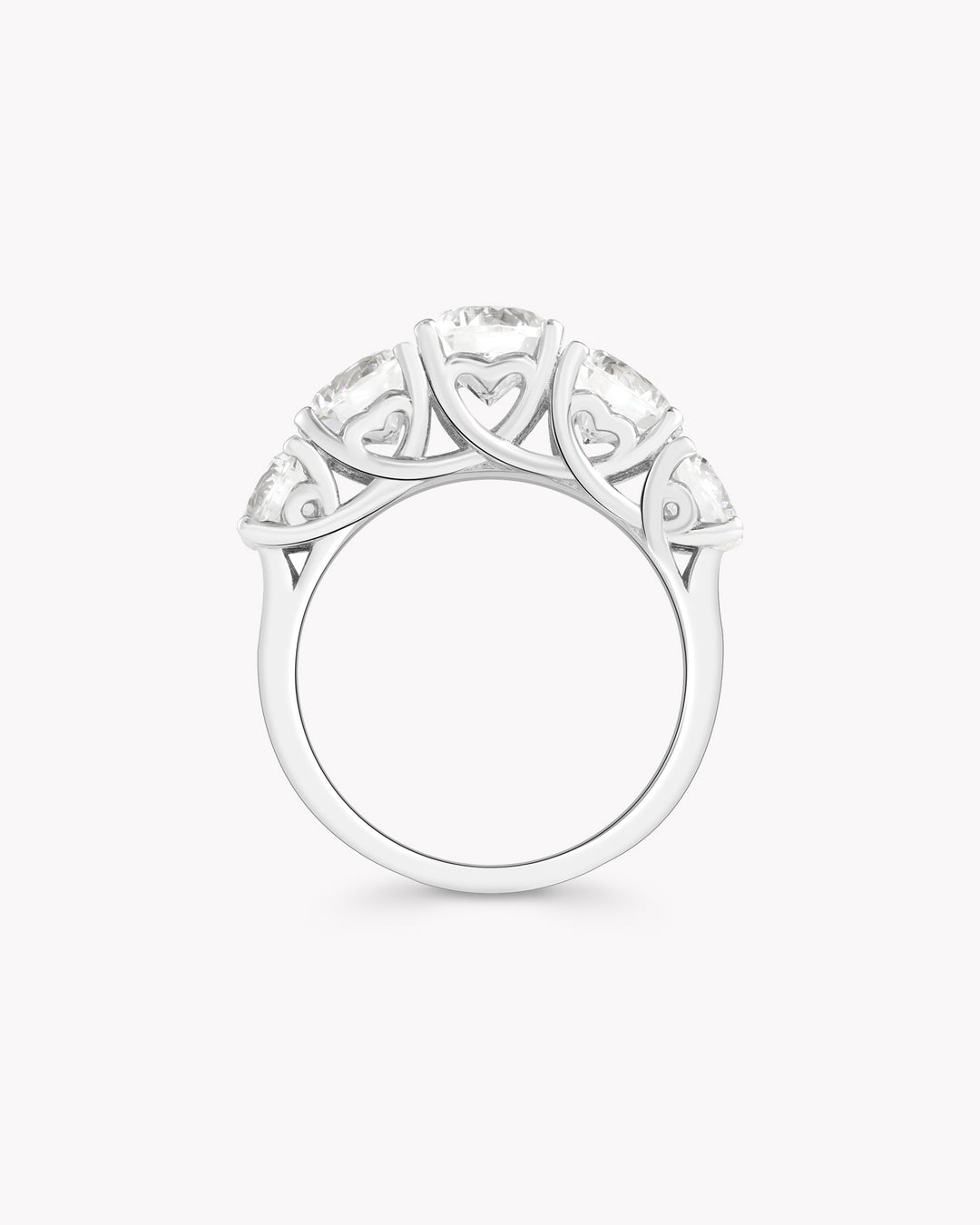 Five-Stone Round Diamond Platinum Ring