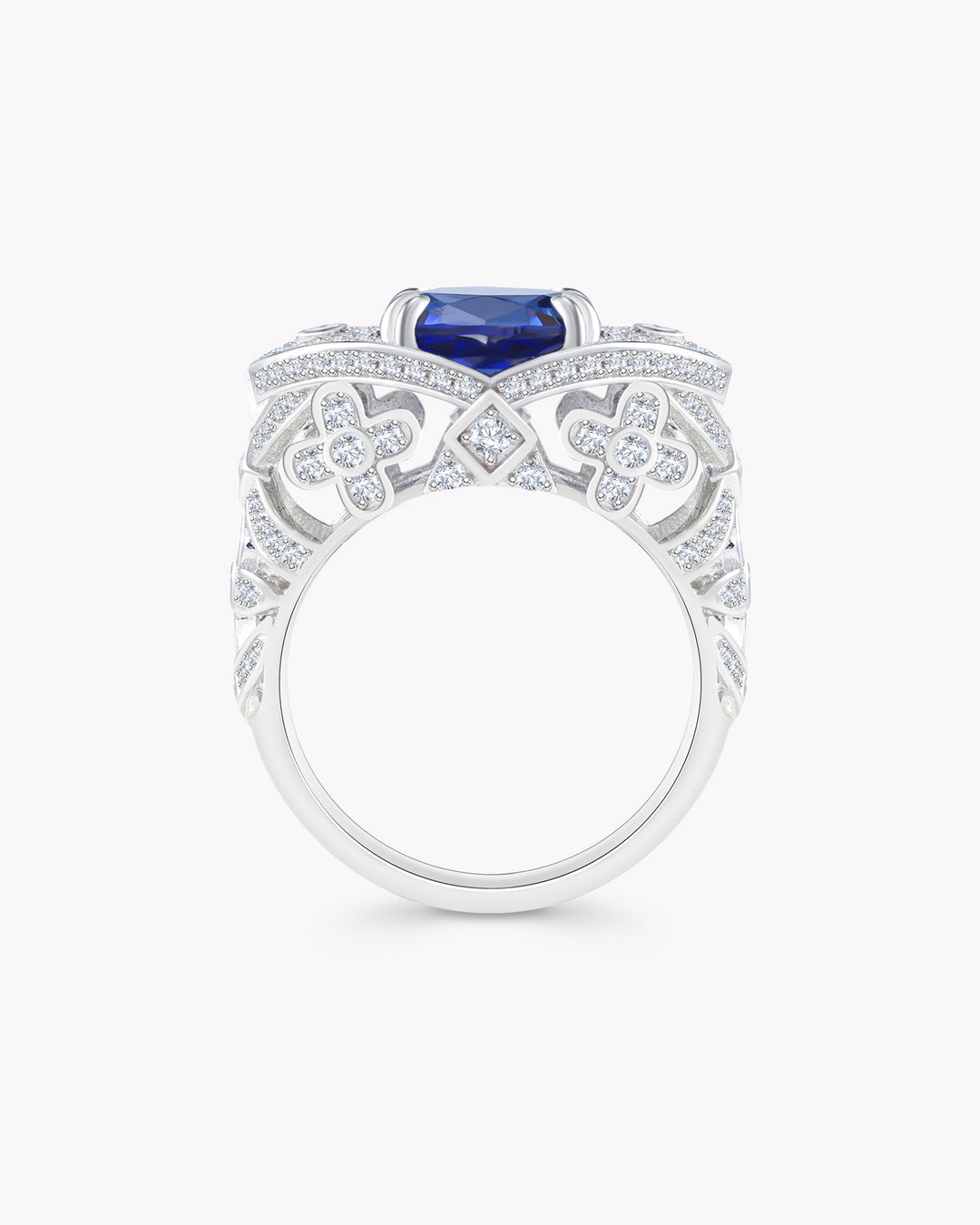 Art Deco Oval Sapphire Platinum Ring