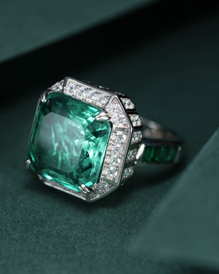 Classic Asscher Cut Emerald Ring